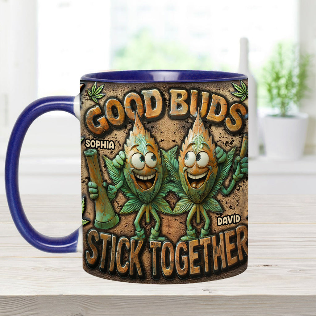 Les bons potes restent ensemble - Mug personnalisé avec une touche cannabis