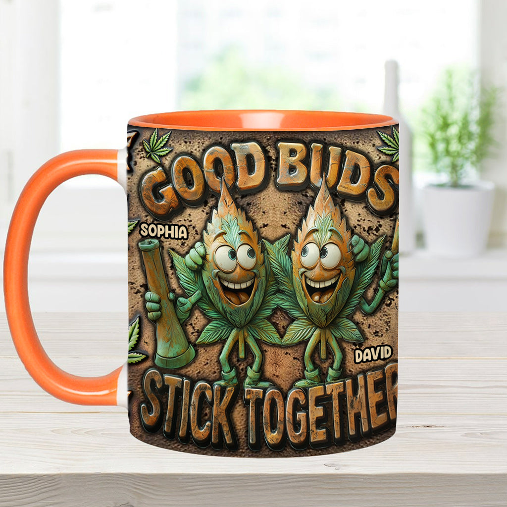 Les bons potes restent ensemble - Mug personnalisé avec une touche cannabis