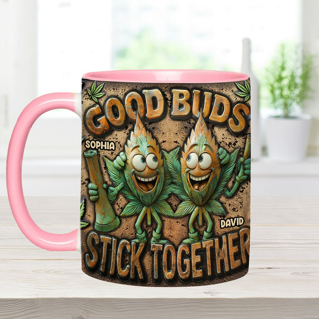 Les bons potes restent ensemble - Mug personnalisé avec une touche cannabis