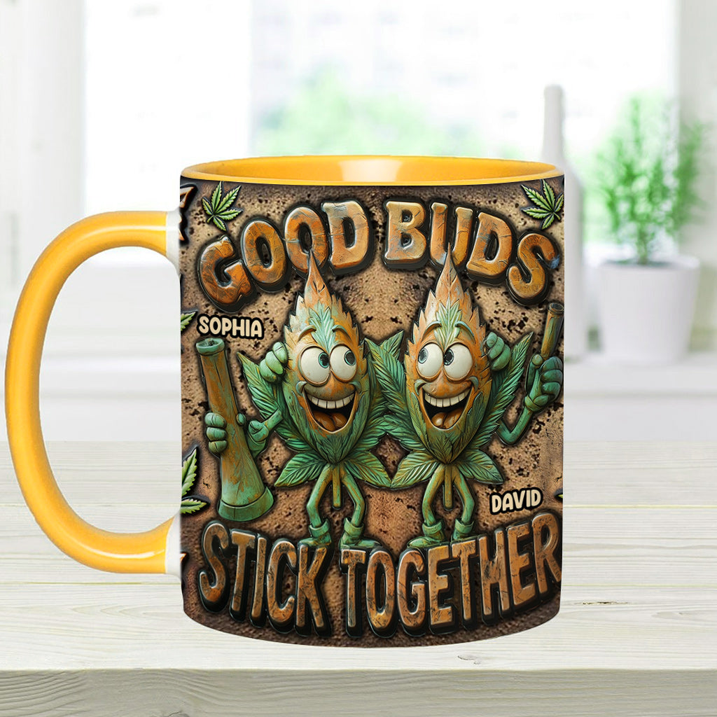 Les bons potes restent ensemble - Mug personnalisé avec une touche cannabis