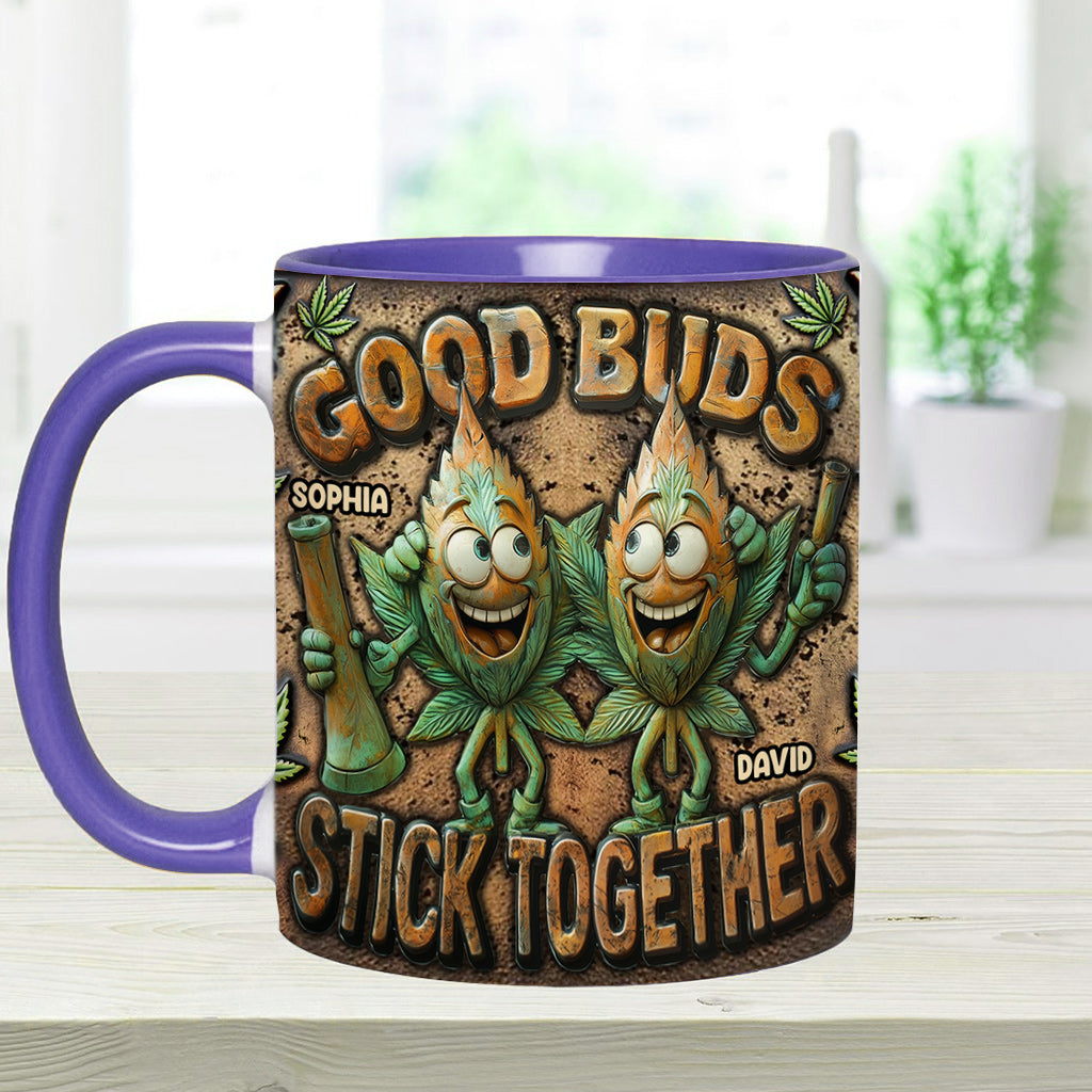 Les bons potes restent ensemble - Mug personnalisé avec une touche cannabis