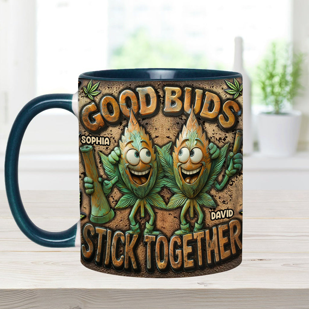 Les bons potes restent ensemble - Mug personnalisé avec une touche cannabis