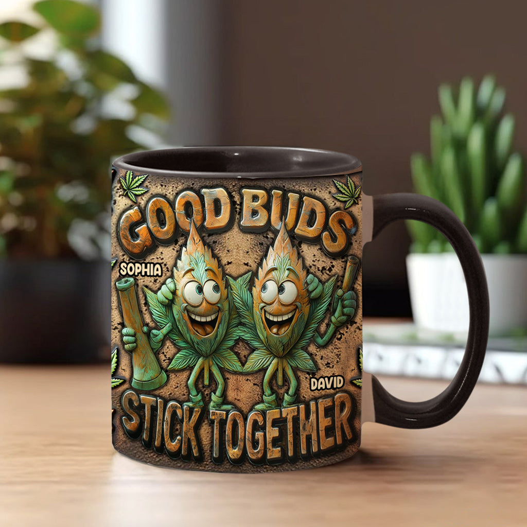 Les bons potes restent ensemble - Mug personnalisé avec une touche cannabis