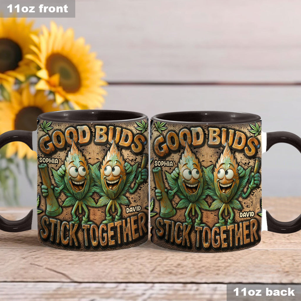Les bons potes restent ensemble - Mug personnalisé avec une touche cannabis