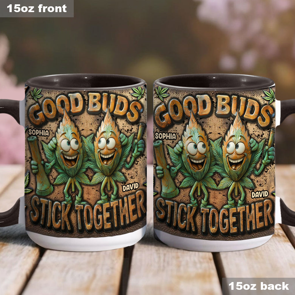 Les bons potes restent ensemble - Mug personnalisé avec une touche cannabis