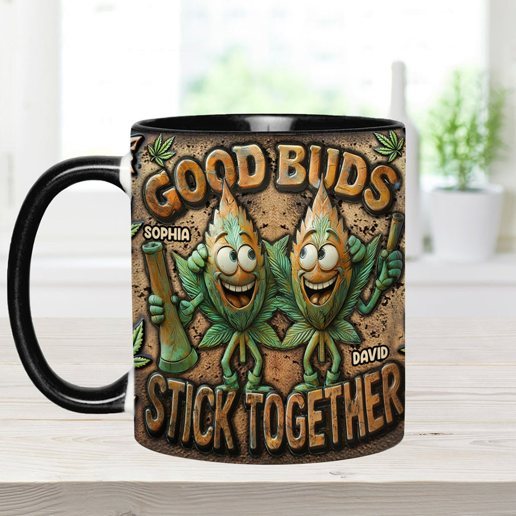 Les bons potes restent ensemble - Mug personnalisé avec une touche cannabis