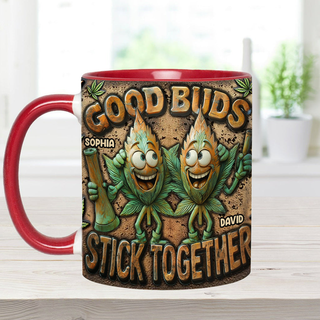 Les bons potes restent ensemble - Mug personnalisé avec une touche cannabis