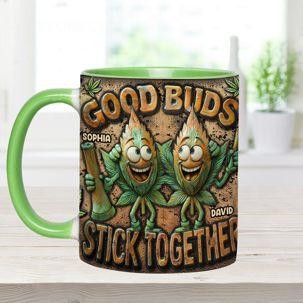 Les bons potes restent ensemble - Mug personnalisé avec une touche cannabis