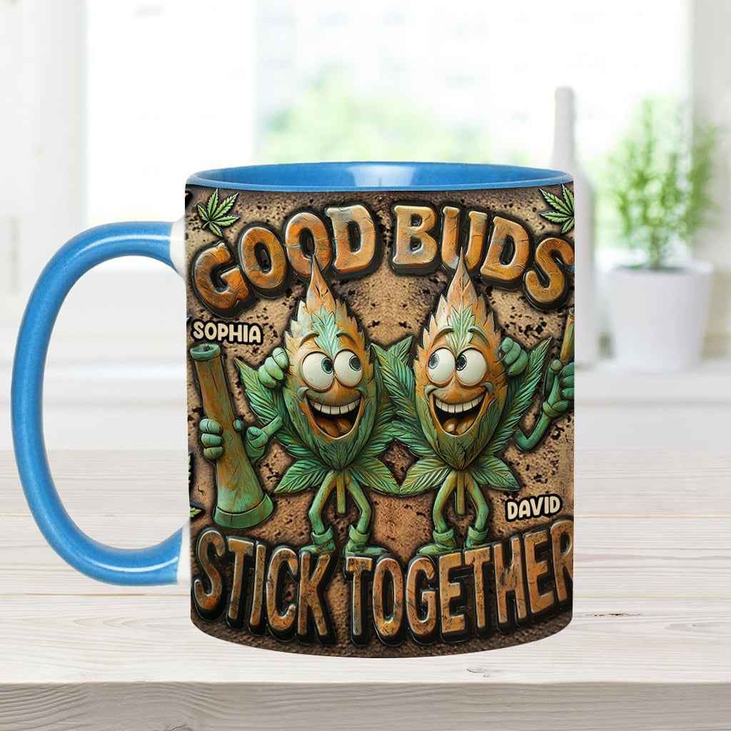 Les bons potes restent ensemble - Mug personnalisé avec une touche cannabis