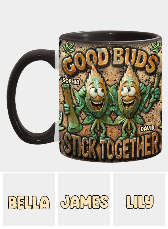 Les bons potes restent ensemble - Mug personnalisé avec une touche cannabis