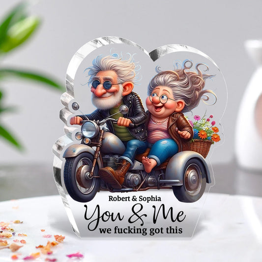 Amour romantique - Plaque acrylique personnalisée pour motards