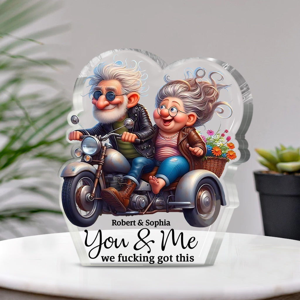 Romantic Love - Personalized Biker Custom Shaped Acrylic Plaque