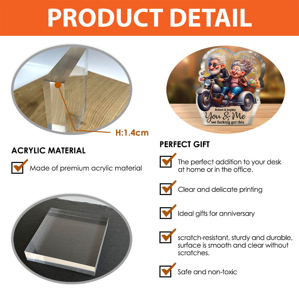 Romantic Love - Personalized Biker Custom Shaped Acrylic Plaque