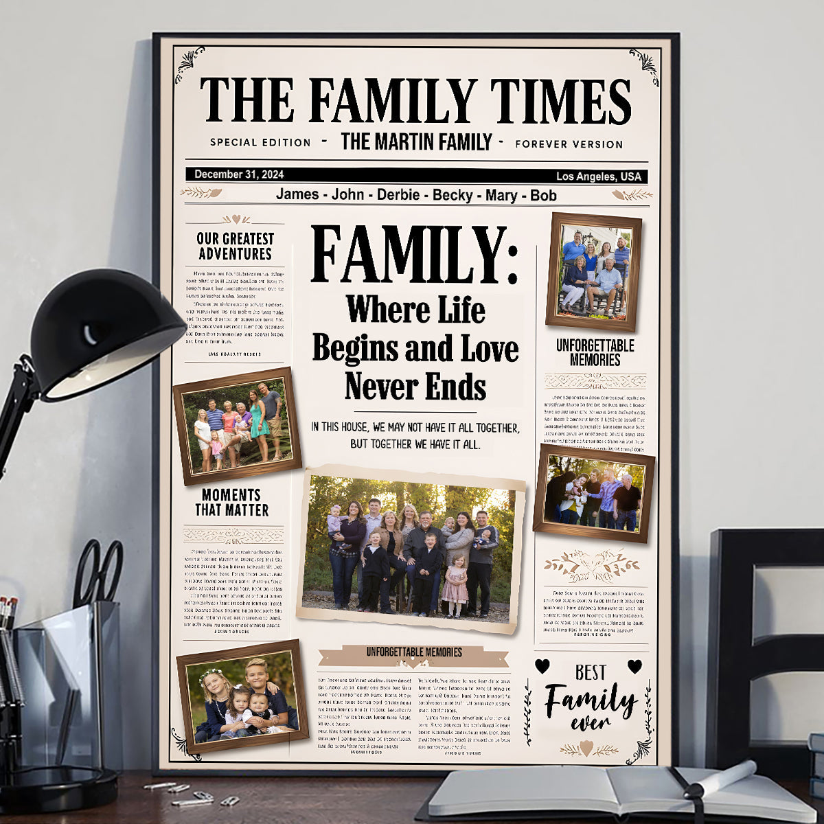 Journal familial - Toile et affiche familiales personnalisées