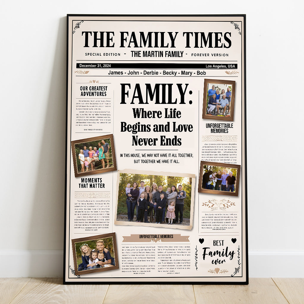Journal familial - Toile et affiche familiales personnalisées