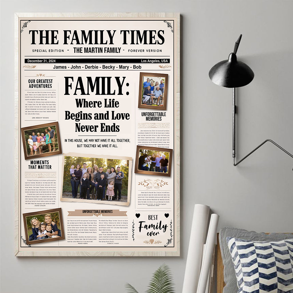 Journal familial - Toile et affiche familiales personnalisées