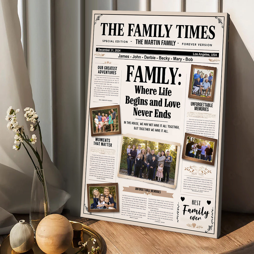 Journal familial - Toile et affiche familiales personnalisées