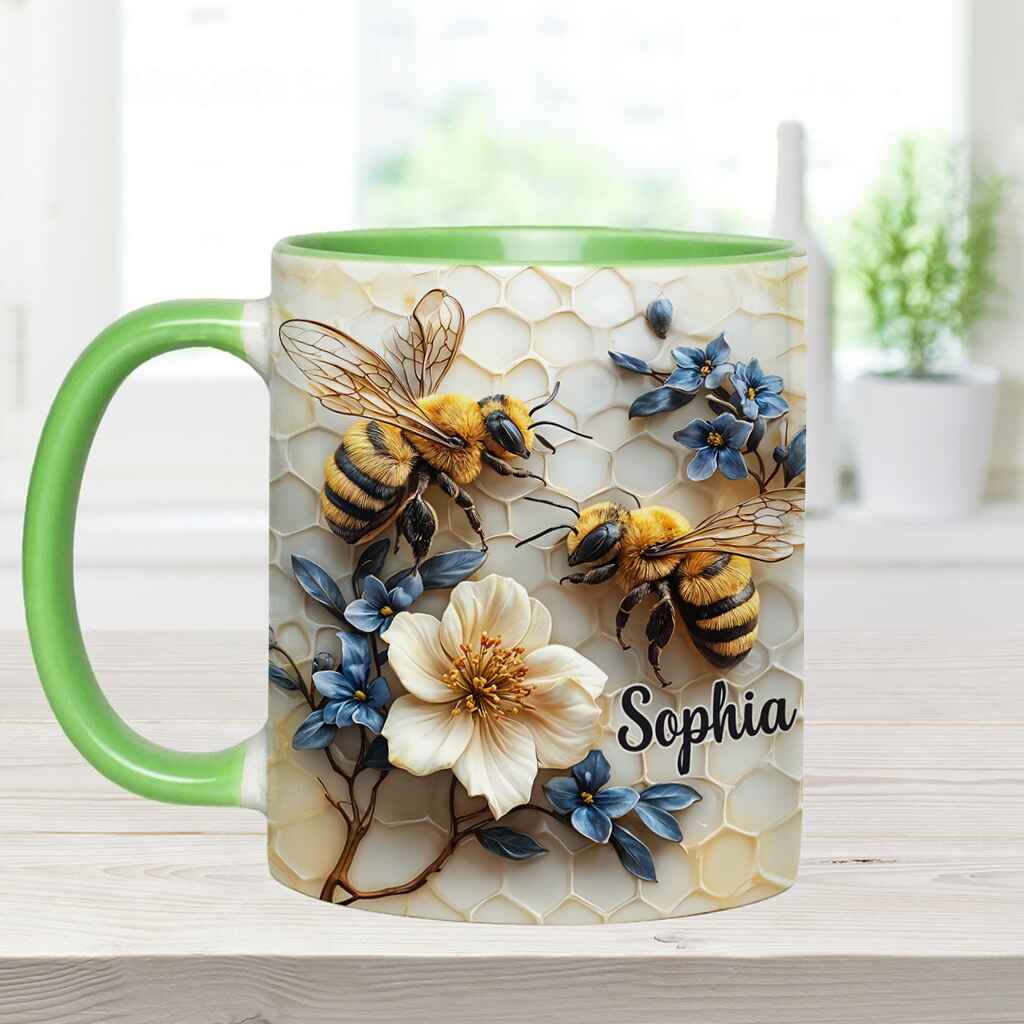 Bee Positive Bee Grateful Bee You - Personalized Gardening Accent Mug