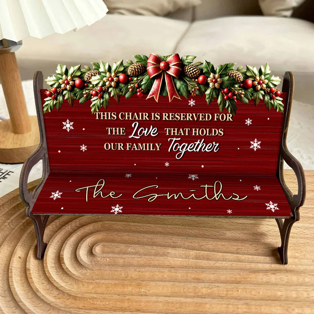 L'amour qui unit notre famille - Banc en bois personnalisé pour la famille