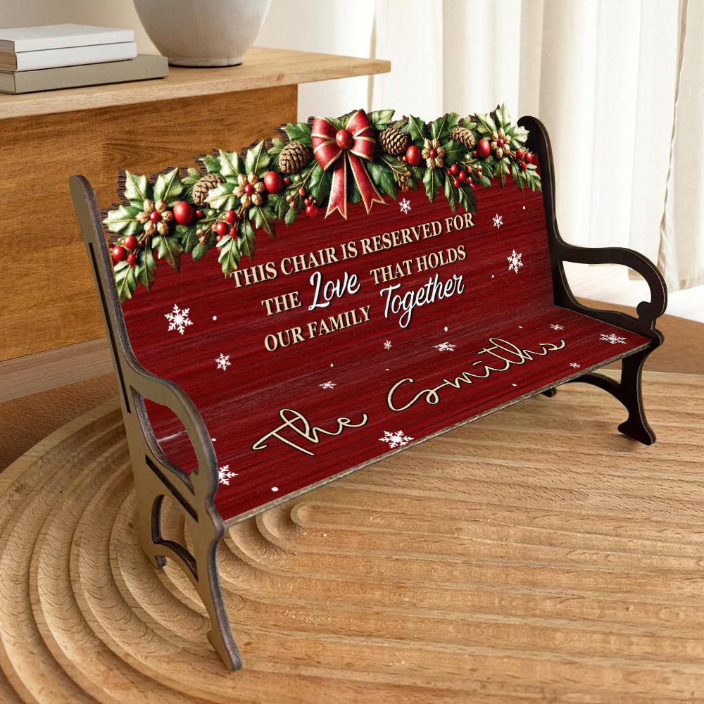 L'amour qui unit notre famille - Banc en bois personnalisé pour la famille