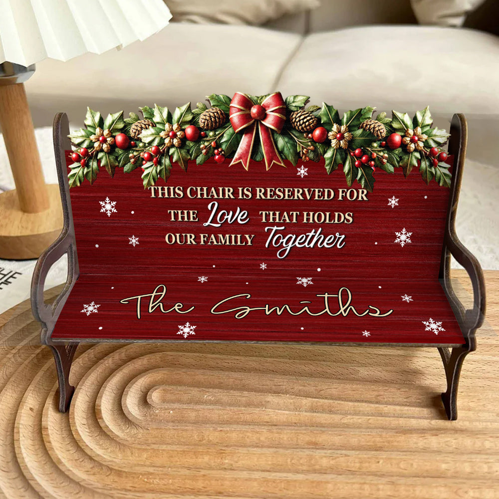 L'amour qui unit notre famille - Banc en bois personnalisé pour la famille