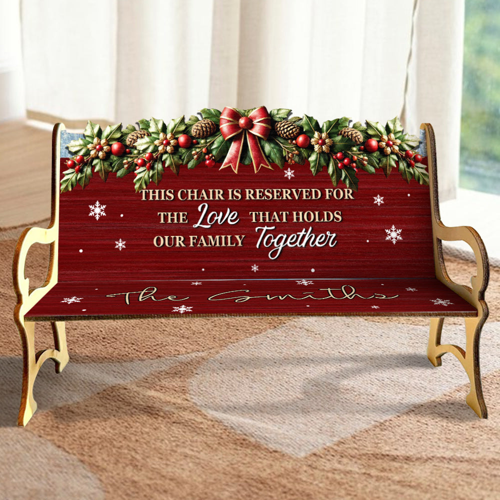 L'amour qui unit notre famille - Banc en bois personnalisé pour la famille