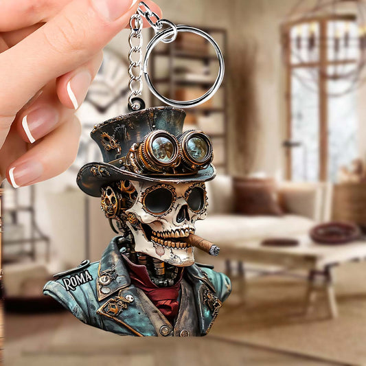 Crâne Steampunk - Porte-clés Crâne Personnalisé