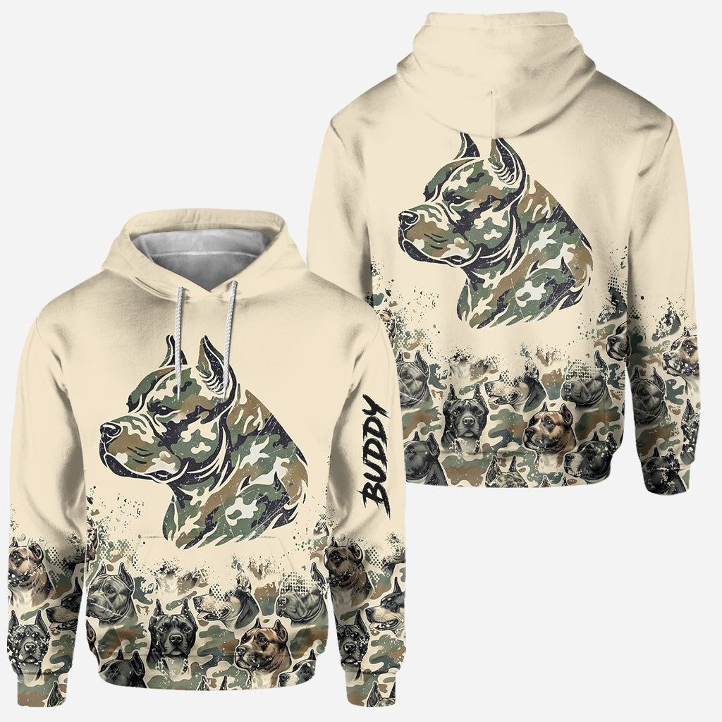 Camouflage Pitbull - Sweat à capuche et leggings personnalisés pour chien