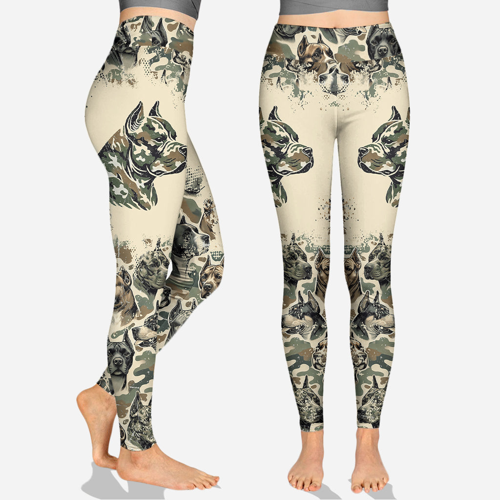 Camouflage Pitbull - Sweat à capuche et leggings personnalisés pour chien