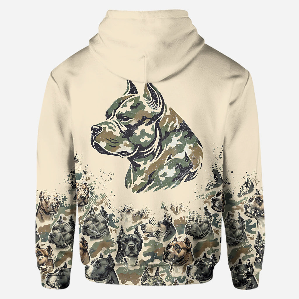 Camouflage Pitbull - Sweat à capuche et leggings personnalisés pour chien