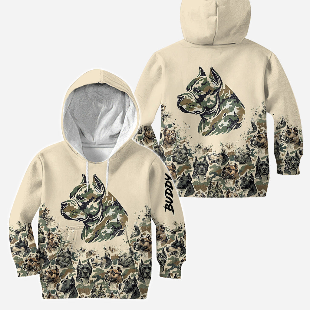Camouflage Pitbull - Sweat à capuche et leggings personnalisés pour chien