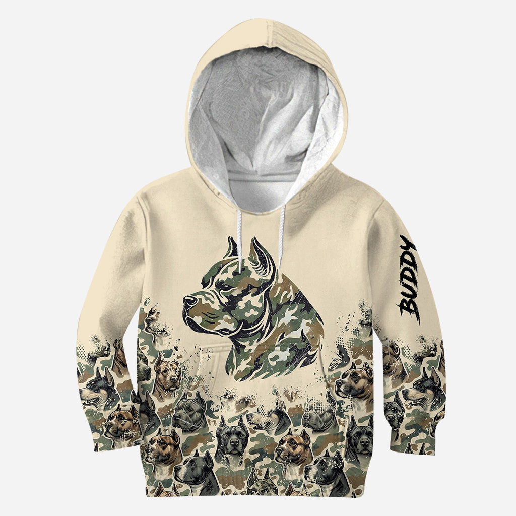 Camouflage Pitbull - Sweat à capuche et leggings personnalisés pour chien