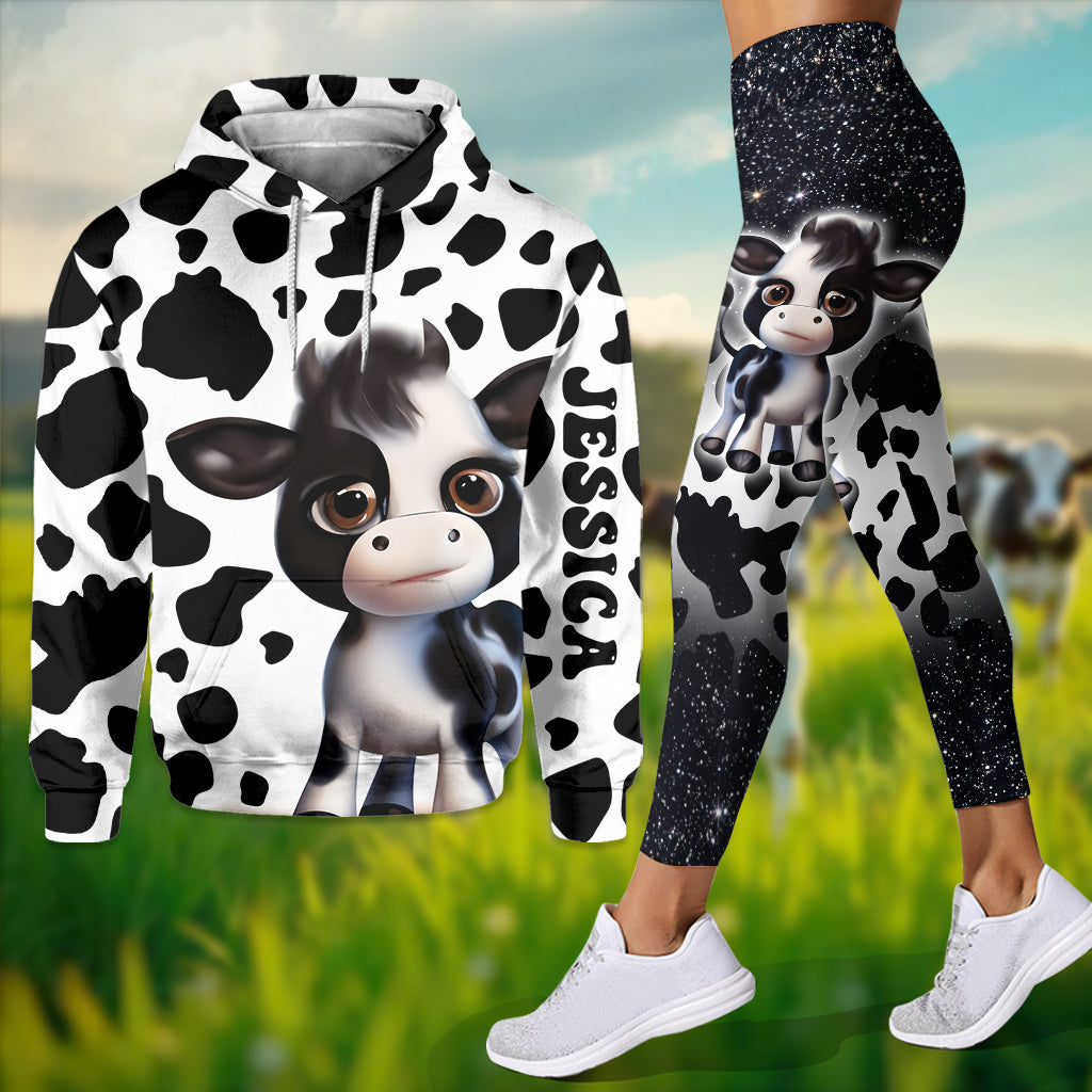Moody Baby Cow - Personalized Cow Hoodie and Leggings