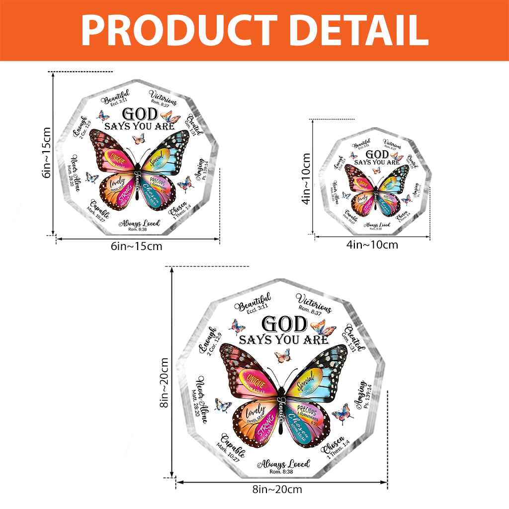 God Says You Are - Personalized Christian Custom Shaped Acrylic Plaque