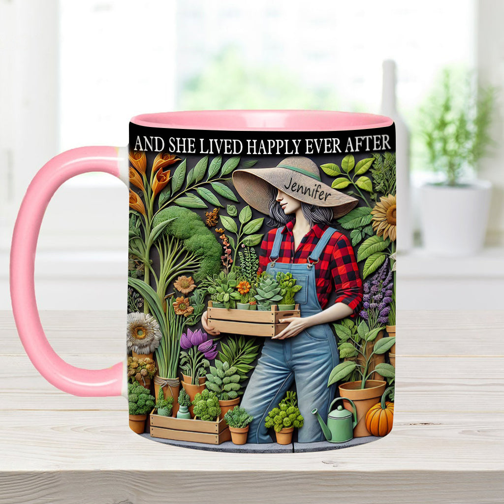 And She Lived Happily Ever After - Personalized Gardening Accent Mug