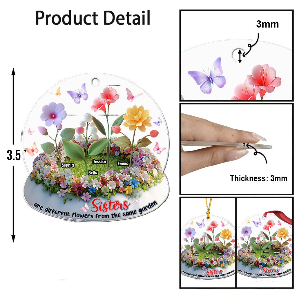 Les sœurs sont comme des fleurs différentes d'un même jardin - Ornement personnalisé pour sœur.