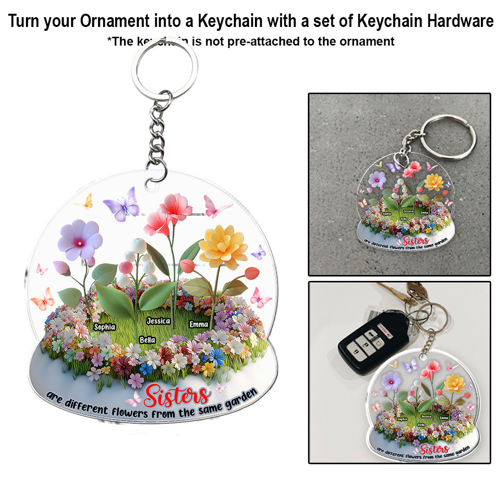 Les sœurs sont comme des fleurs différentes d'un même jardin - Ornement personnalisé pour sœur.