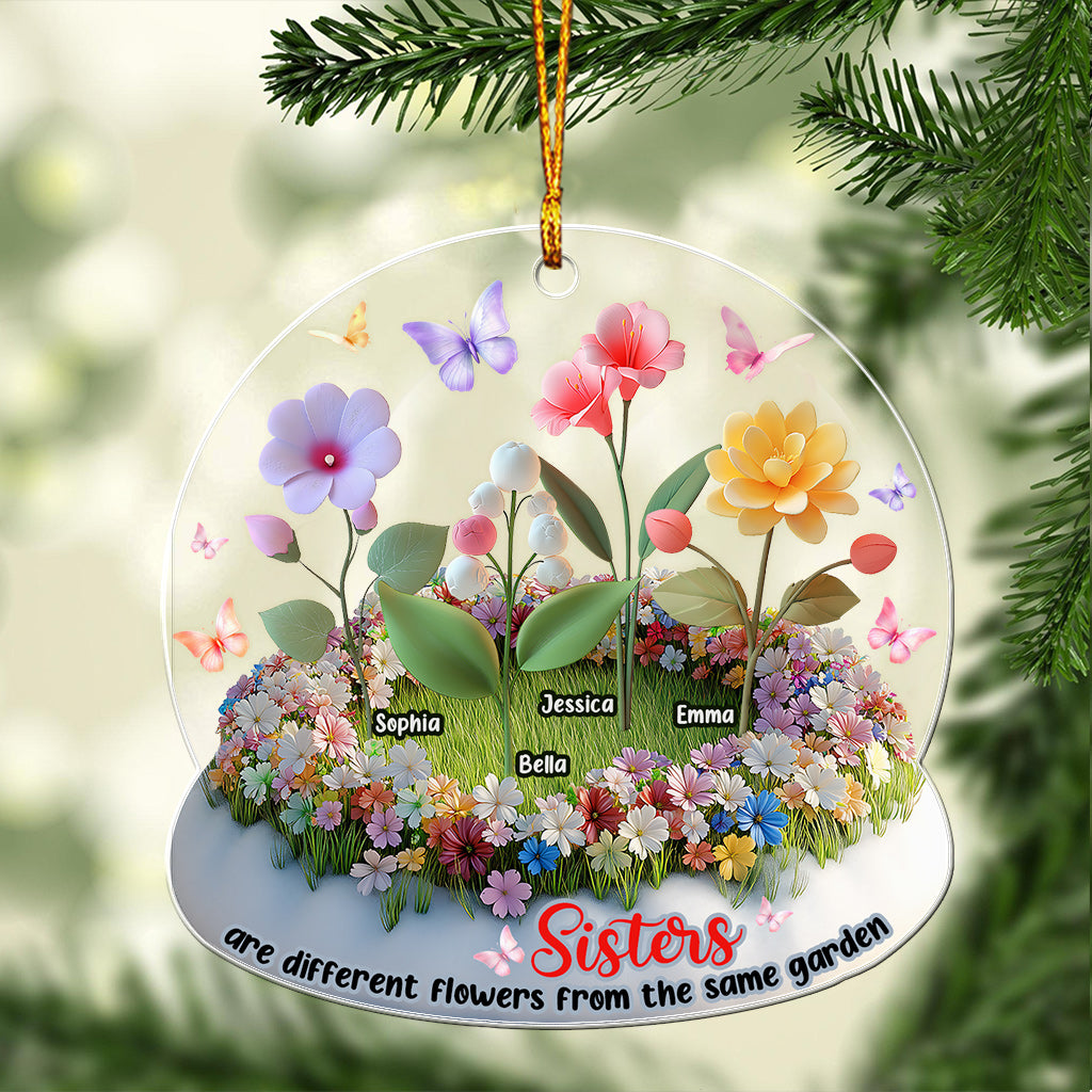 Les sœurs sont comme des fleurs différentes d'un même jardin - Ornement personnalisé pour sœur.