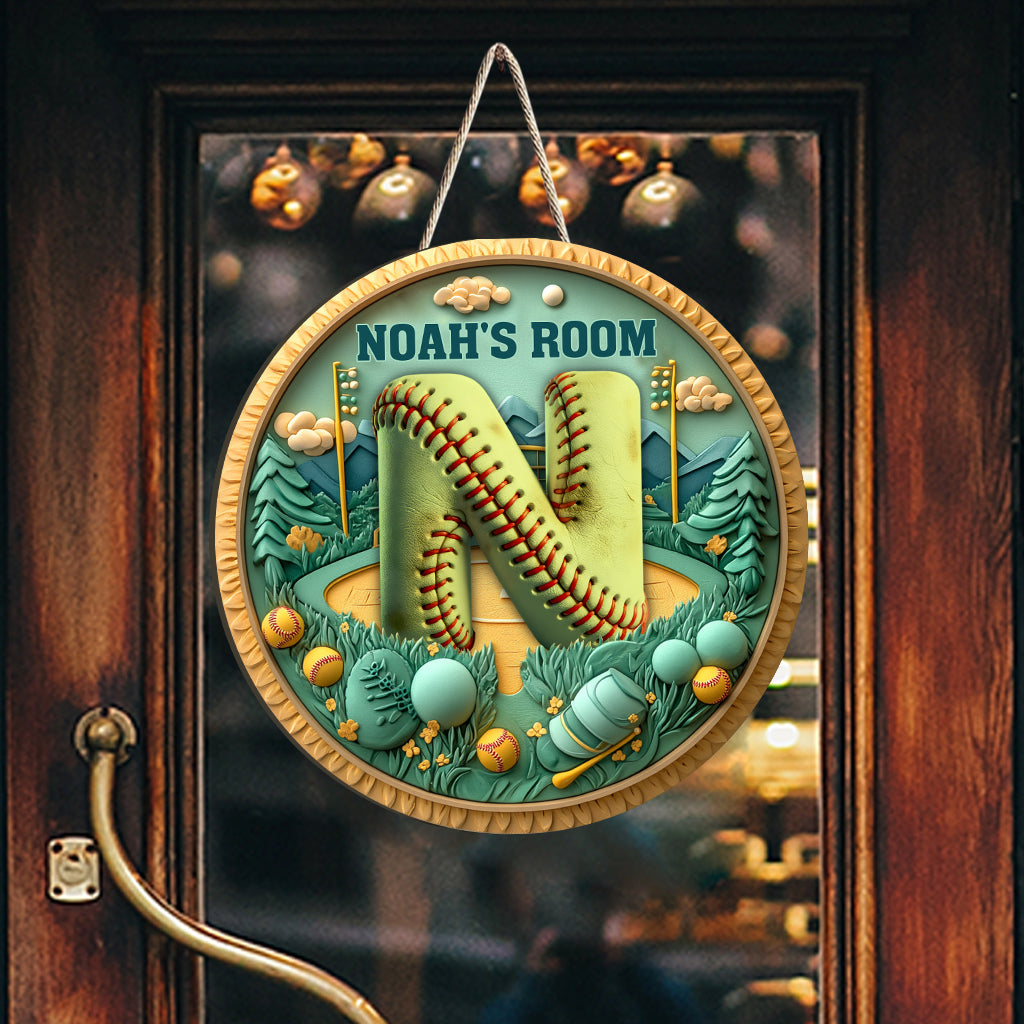 Softball Player Room - Personalized Softball Custom Shaped Wood Sign