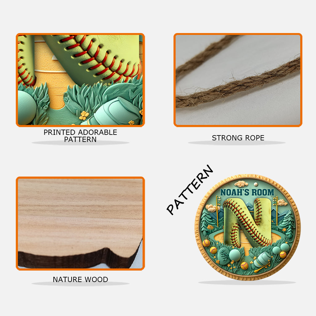 Softball Player Room - Personalized Softball Custom Shaped Wood Sign