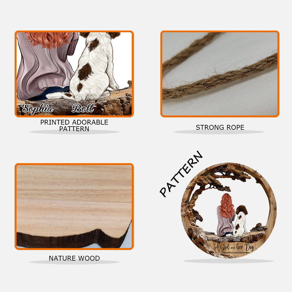 A Bond That Can't Be Broken - Personalized Dog Custom Shaped Wood Sign