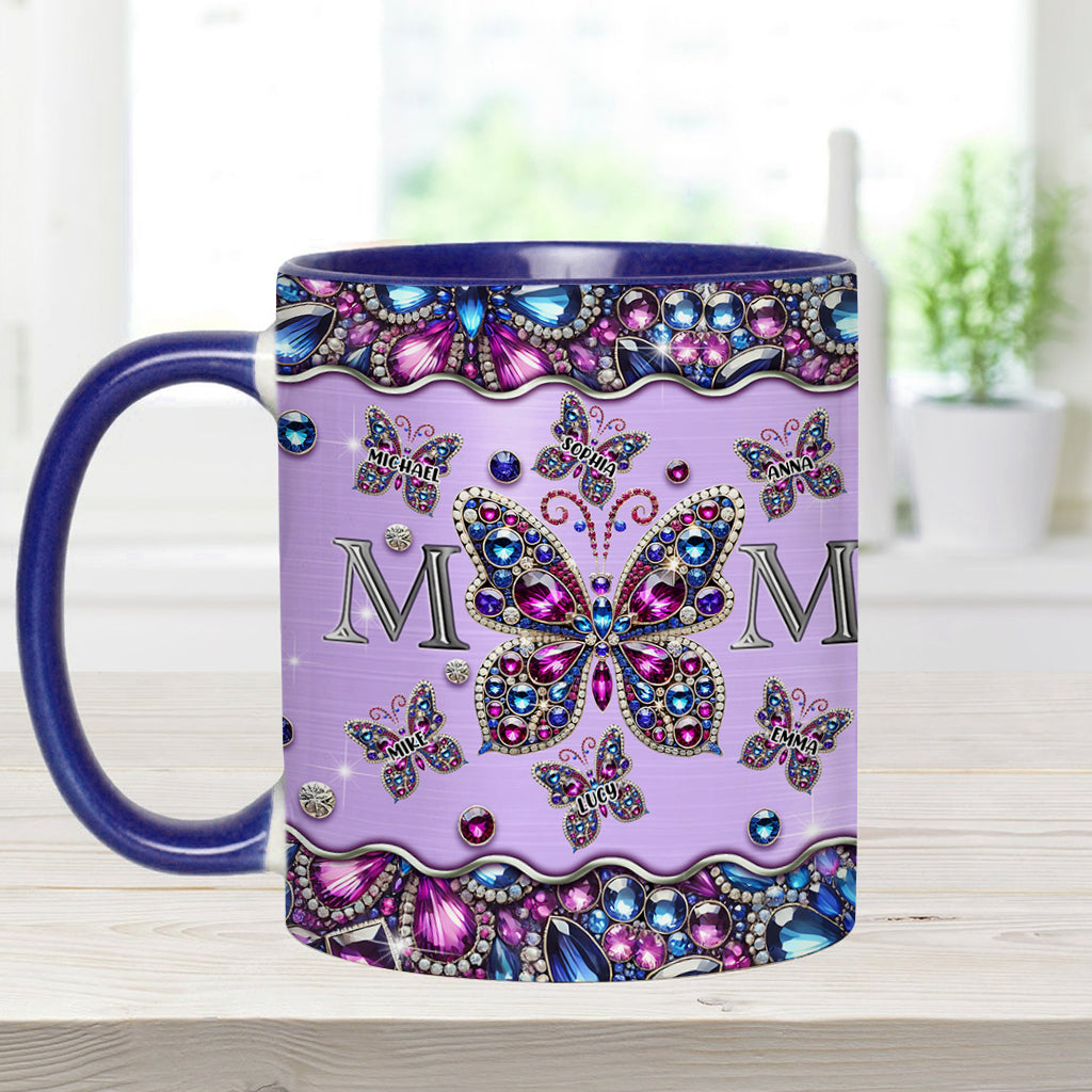 Mug personnalisé « Papillons pour maman et enfants » - Mug à l'effigie de maman