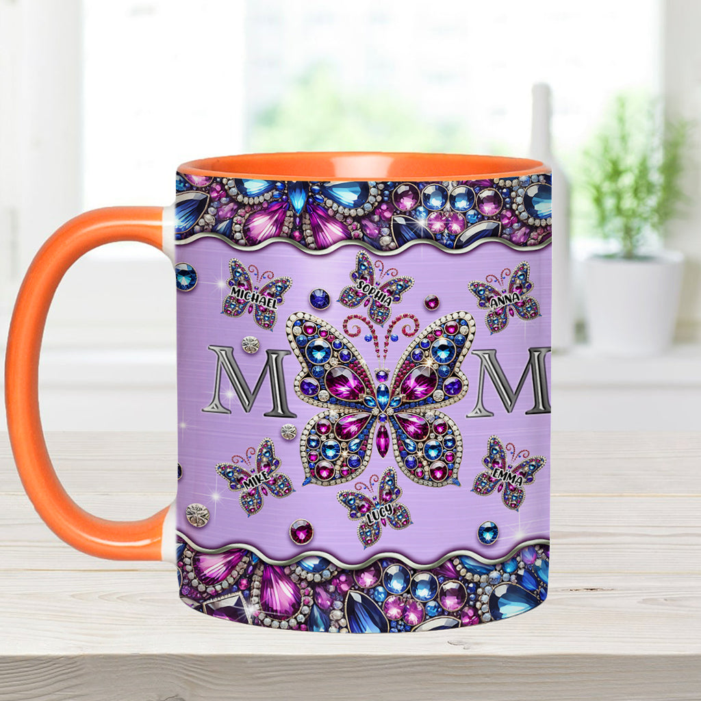 Mug personnalisé « Papillons pour maman et enfants » - Mug à l'effigie de maman