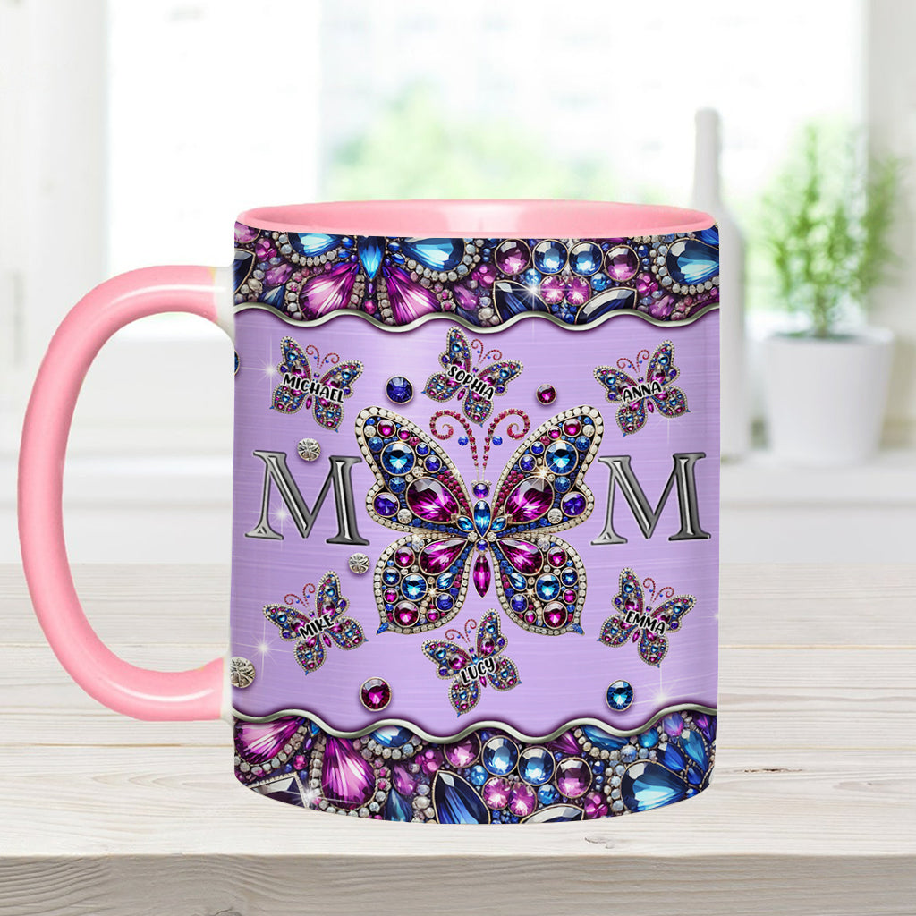Mug personnalisé « Papillons pour maman et enfants » - Mug à l'effigie de maman