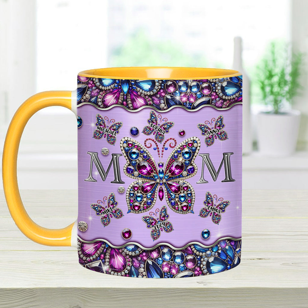 Mug personnalisé « Papillons pour maman et enfants » - Mug à l'effigie de maman