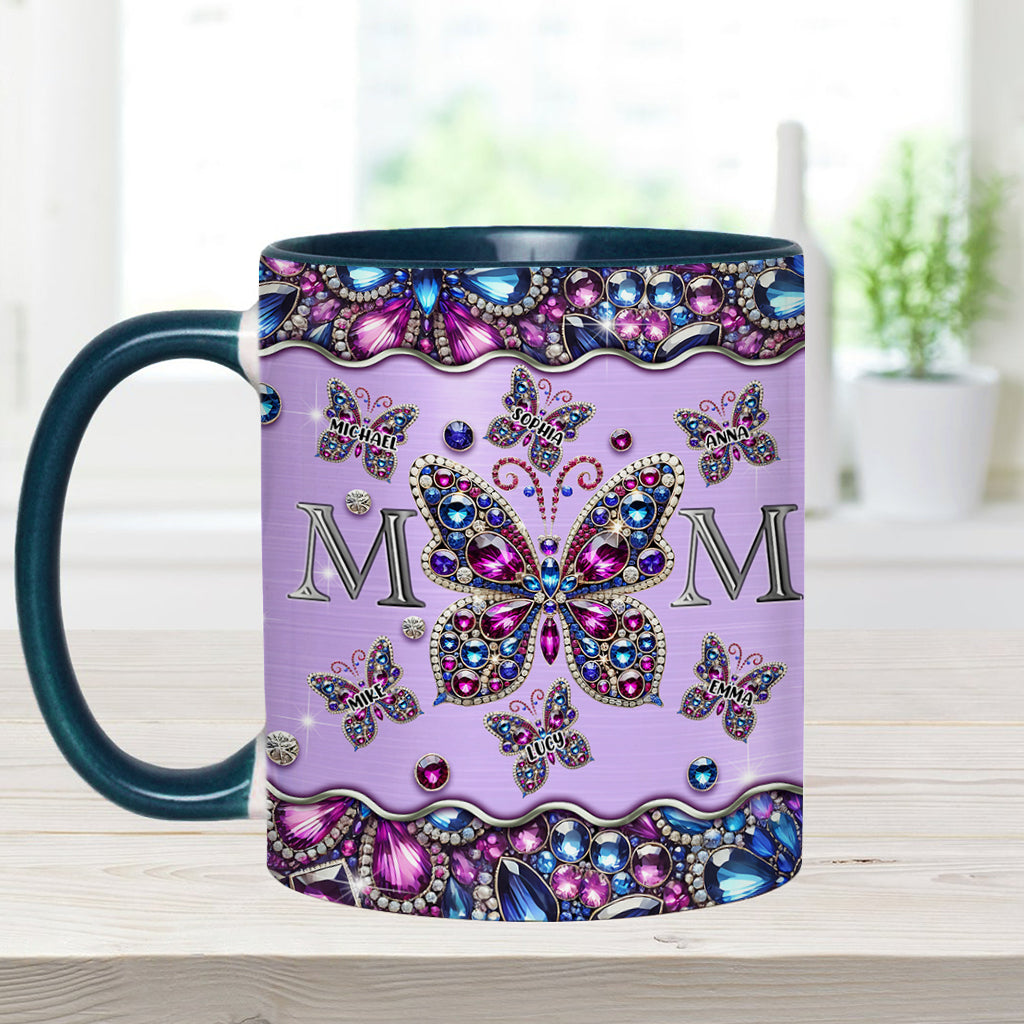 Mug personnalisé « Papillons pour maman et enfants » - Mug à l'effigie de maman