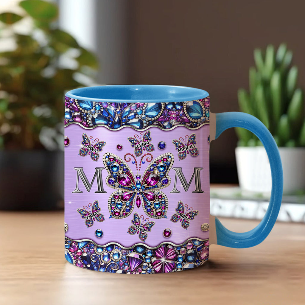 Mug personnalisé « Papillons pour maman et enfants » - Mug à l'effigie de maman