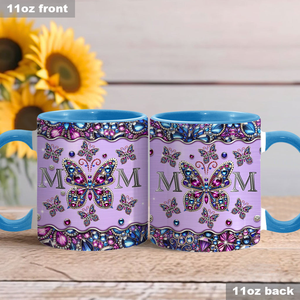 Mug personnalisé « Papillons pour maman et enfants » - Mug à l'effigie de maman