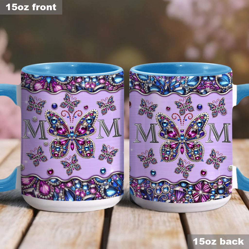 Mug personnalisé « Papillons pour maman et enfants » - Mug à l'effigie de maman
