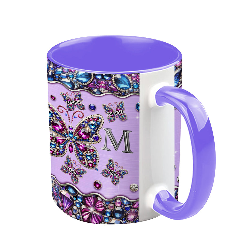 Mug personnalisé « Papillons pour maman et enfants » - Mug à l'effigie de maman